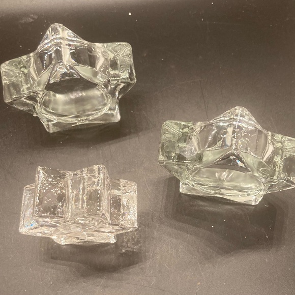 Glass/crystal clear star tea light candleholders 1/2’t w/1 tapper candleholder - Picture 12 of 14